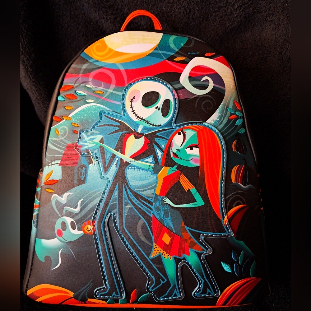 NBC Neon Jack and Sally Loungefly Mini Backpack